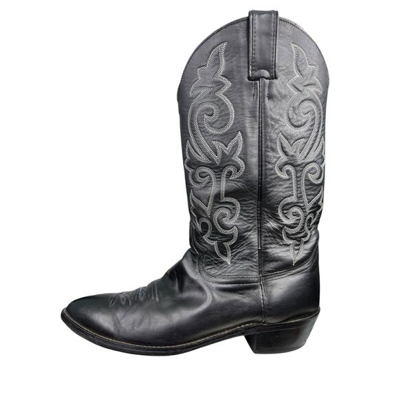 Justin Men’s Black Leather Narrow Western Cowboy Boot Size US 13 B - Picture 3 of 10